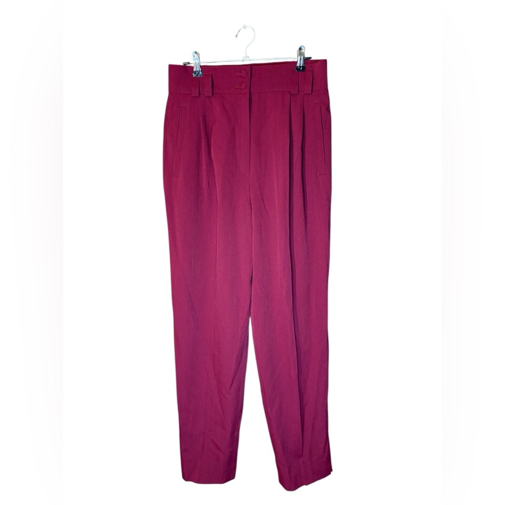 Yarell Burgundy Wool-Blend Trousers – Size 38 (US 8/UK 12)
